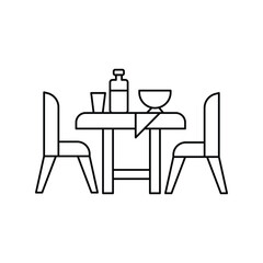 Fototapeta premium Dining Room icon with white background vector stock illustration
