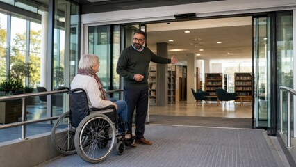 Obraz premium Library Social Worker Documentary Entrance Public British His Welcomes