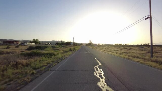 Southern California Rural City Taft 33 South 13 Rear View Driving Plates USA