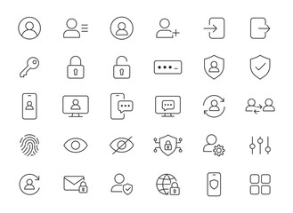 Fototapeta premium Security and Identity Icons for Web and Mobile Applications