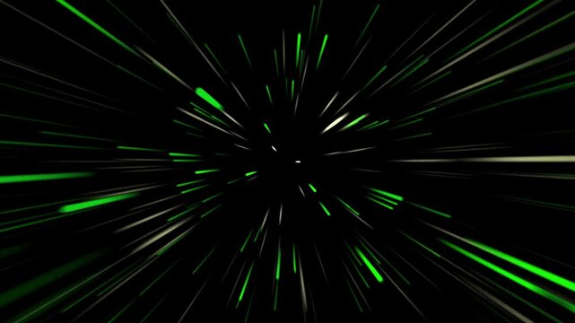 Green Hyperdrive Starfield Warp Speed Motion Graphics Background
