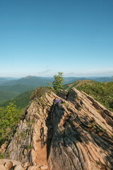Rock formation on a mountain hiking trail. Bieszczady Mountains, Bukowe Berdo.  © Tomasz