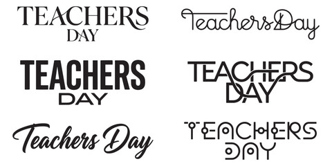 Fototapeta premium Premium Teachers Day Typography Bundle Collection Featuring Modern Script Vintage Graffiti Bold Hand Lettered Text Designs for School Education Celebration Greeting Cards T Shirts Posters Stickers.