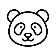 Outline Handdrawn Panda Bear Face Animal Icon © Namu Icons
