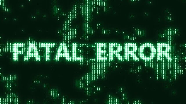 Retro-Futuristic pixelate Monitor synthwave style. Retro CCTV or VHS pixel Wireframe. Abstract digital background. 80s, 90s Retro futurism, Retro wave cyberpunk grid matrix style. Fatal error text