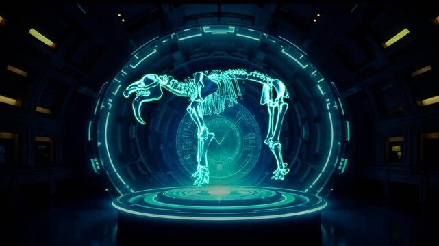 3D Tusker Elephant X-Ray Medical Skeleton 360 Rotation