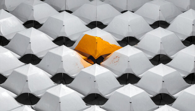 Stand Out Yellow Umbrella