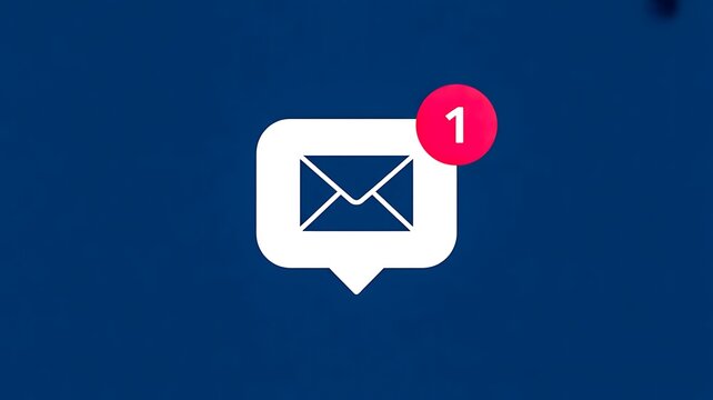 Email notification icon with unread message alert on blue background representing digital communication