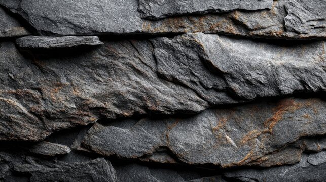 Rough grey slate texture, natural layered rock surface, uneven cleft pattern, dark stone background, rugged outdoor material, matte finish 