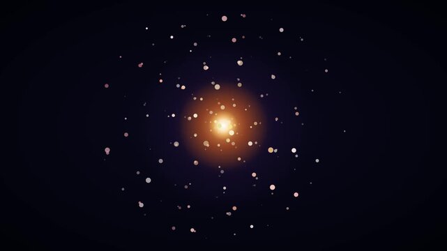 Hypnotic Animation Of Spheres Spiraling And Expanding With A Central Glowing Light On A Dark Background