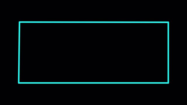 animated flat outline rectangle shape animation in 4K animation line drawing style motion graphic with alpha channel on transparent background flat outline rectangle shape animation