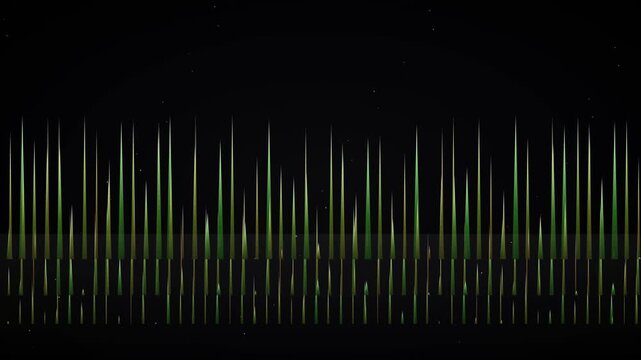 Abstract Stylized Grass Animation In Dark Environment With Subtle Particle Effects