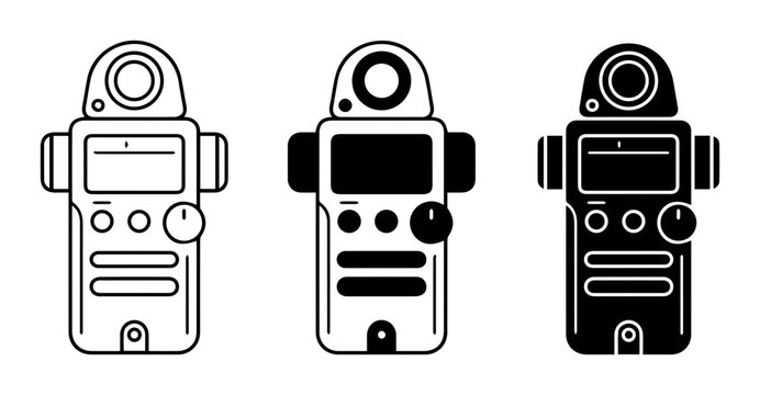 Light Meter Vector Icons, Photography Tools Set, Exposure Measurement Devices, Vintage Camera Equipment Graphics