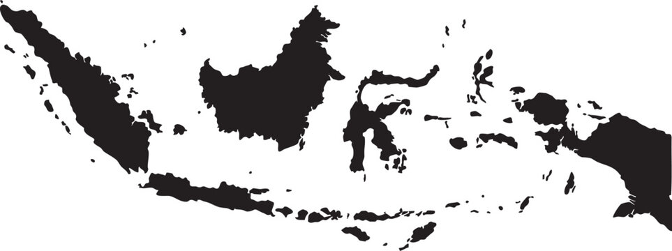Silhouette map of indonesia
