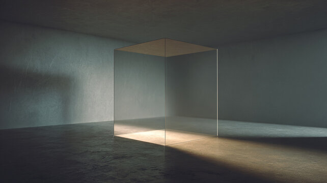 frame structure floating in empty space casting shadow, cinematic lighting, fine grain, ultra realistic, minimal composition