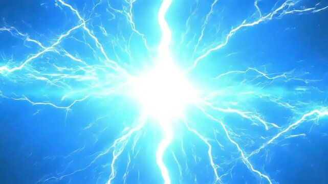 A powerful burst of bright blue electrical energy with lightning bolts radiating from the center.