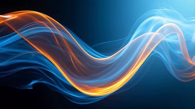 Flowing orange and blue abstract light