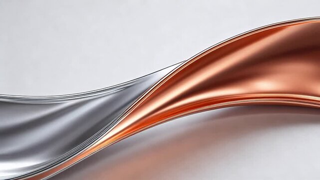 Abstract flowing metallic shapes