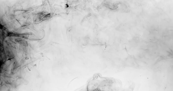 Smoke swirls and expands across a dark background, then fills the frame with bright white light before dissipating into faint wisps against a white backdrop