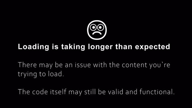 Loading Error Animation with Sad Face Emoji Buffering Failed, Connection Issue Motion Graphic on Transparent Background"Slow Loading Warning Animation &ndash; Sad Emoji, Network Error Message, with alpha 4k