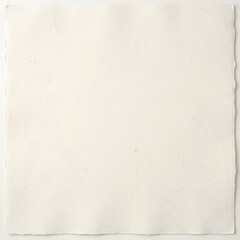 Fototapeta premium Off-White Handmade Cotton Paper Texture Background with Natural Fibers and Deckled Edges