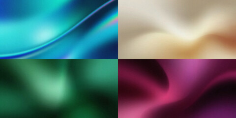 Fototapeta premium seamless pattern showcases concentric circles and wavy lines, divided into four vibrant quadrants with distinct colors—yellow-green, light blue, purple, and teal