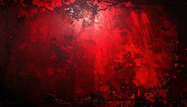 Grungy dark red textured wall with weathered paint effects