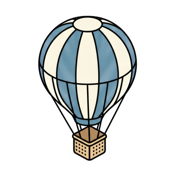 3D Isometric Hot Air Balloon Illustration Isolated on a Transparent Background