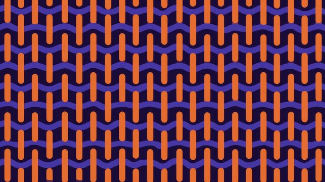 Vibrant Abstract Geometric Pattern with Orange and Purple Interlocking Shapes.