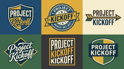 Obraz premium This collection showcases dynamic project kickoff logo designs that embody energy and enthusiasm for new endeavors, making them perfect for motivating teams and projects.