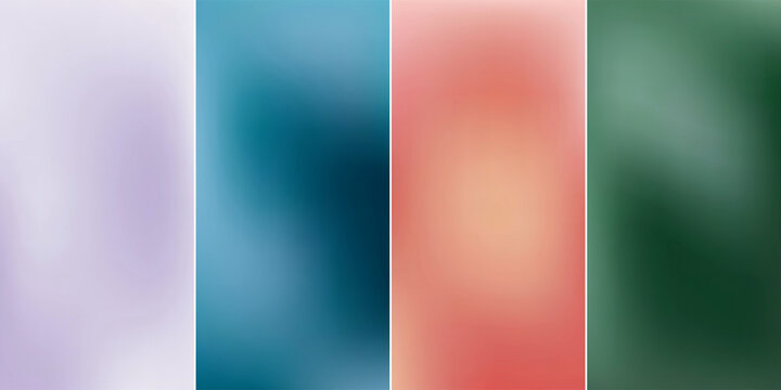 Abstract background featuring four vertical panels with vibrant horizontal color gradients and soft blurred light effects