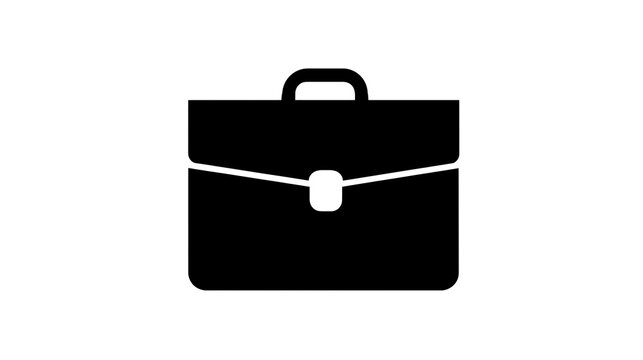 A black icon of a briefcase, representing business and travel