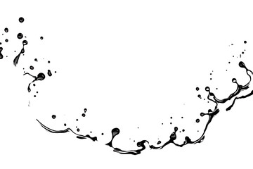 Naklejka premium Circular black ink splash frame isolated