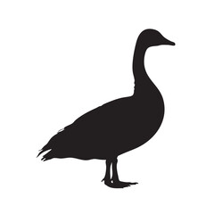 Black silhouette of a goose isolated on white background, Vector, illustration © Emdad Bodda