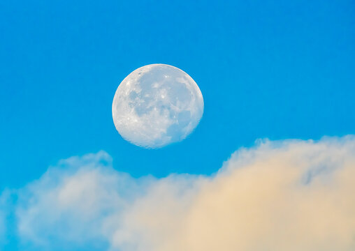 Buck Moon Setting with Clouds in Foreground