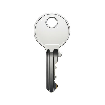 Minimalist key icon with silver bow