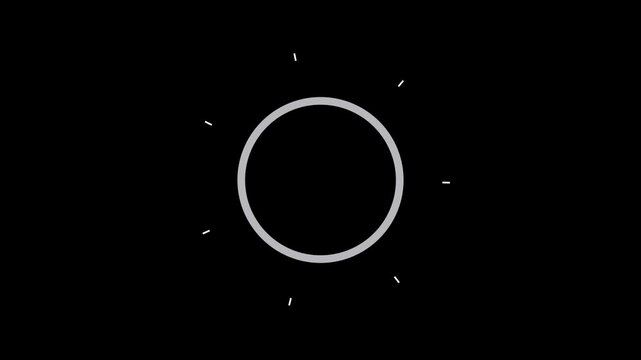 Circle burst fireworks glowing line animation with circular spark explosion, seamless loop motion graphic, geometric ring highlight effect, shiny pop-up blast element on black background, 4k