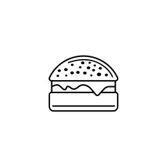 Fototapeta premium Burger Fast Food Line Art Vector Icon Illustration