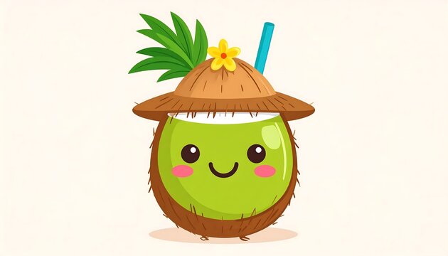 Cute cartoon pineapple character wearing a hat.