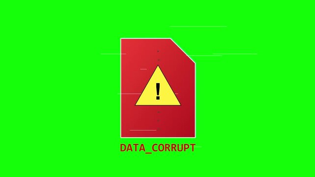 Yellow digital file icon motion on green screen background