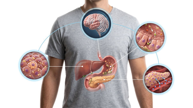 GERD Acid Reflux Heartburn Esophagitis, Medical illustration showing stomach acid reflux causing inflammation and damage to the esophageal lining