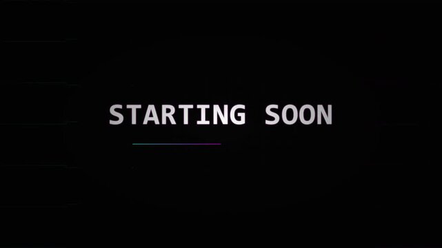 Starting soon digital text animation with loading progress bar