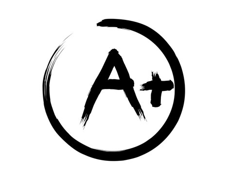 Transparent A Plus Grade Brush Stroke Circle Icon Overlay