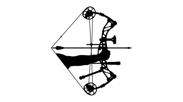 Arm holding compound bow and arrow silhouette