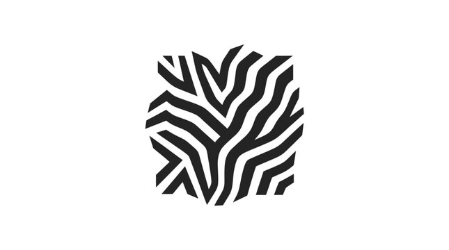 Abstract Zebra Stripes Pattern on White Background - Minimalist Graphic Design