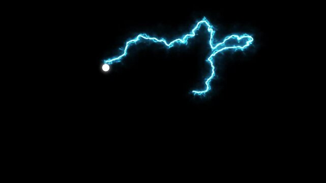 Glowing blue lightning electrical current animating the outline shape of the country map of Afghanistan over a dark black background motion graphic