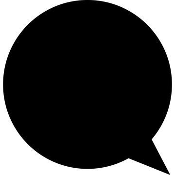 Black Speech Bubble Solid Flat Vector Icon Symbol