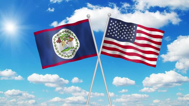Belize And Usa Flag Loop