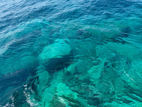 Azure blue sea waves background 