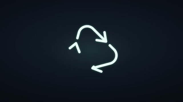 Minimalist Line-Art Recycle Logo Continuously Drawing and Erasing